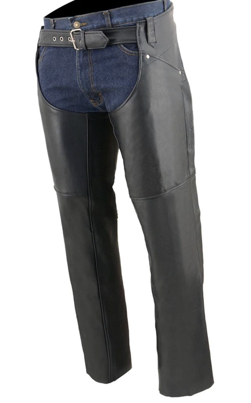Milwaukee Leather SH1173 Women's M Black Classic Hip Pocket Leather Chaps